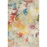 Celestial CES12 Modern Abstract Soft Durable Low Profile Short Pile Ivory/Multicolour Rug