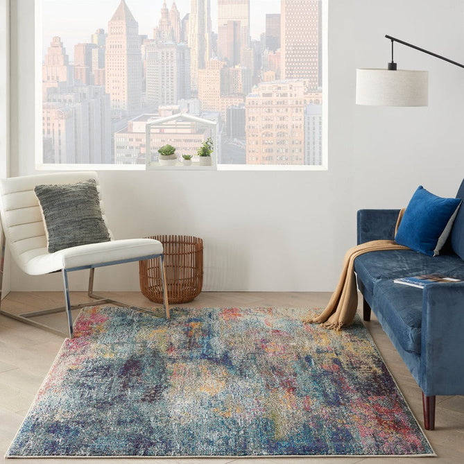 Celestial CES16 Modern Abstract Soft Durable Low Short Flat Pile Multicolour Rug-Nourison-Rug Love - The Most Loved Rug Store