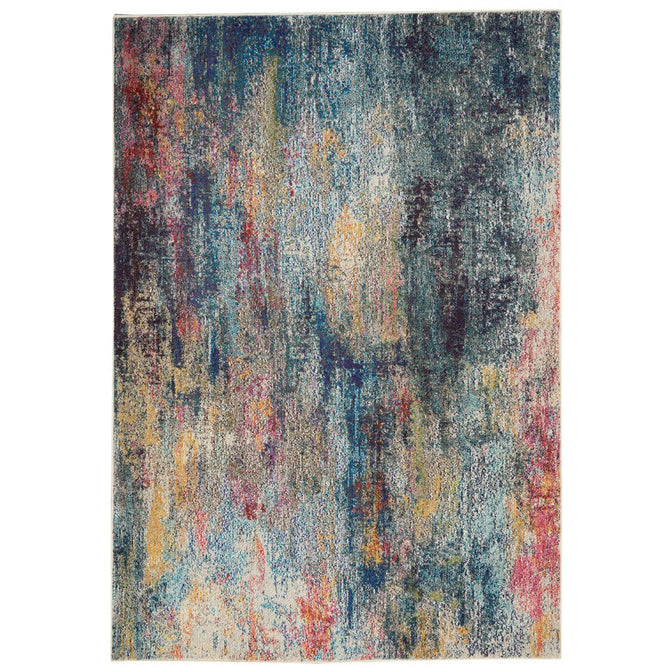 Celestial CES16 Modern Abstract Soft Durable Low Short Flat Pile Multicolour Rug-Nourison-Rug Love - The Most Loved Rug Store