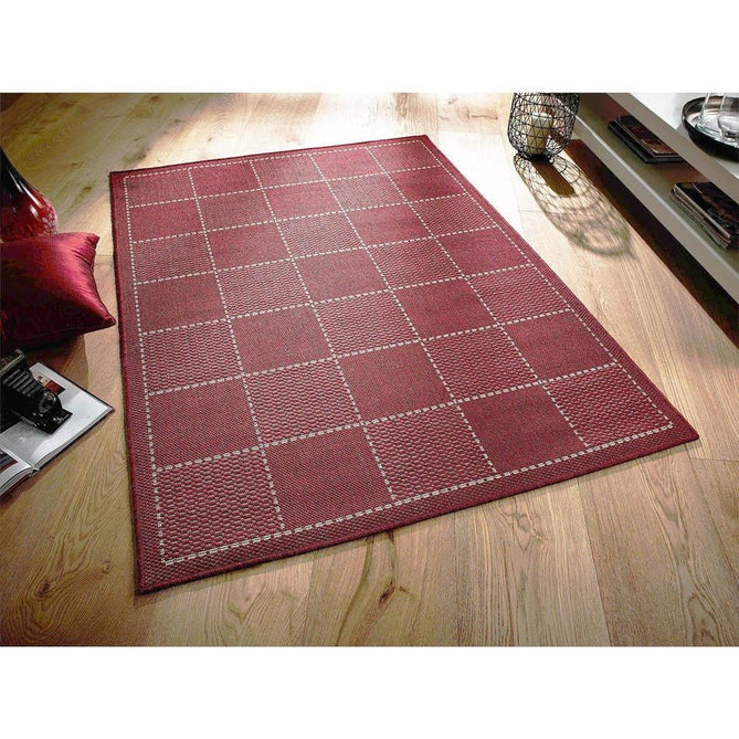 Checked Flatweave Anti-Slip Gel Back Red Rug-Oriental Weavers-Rug Love - The Most Loved Rug Store