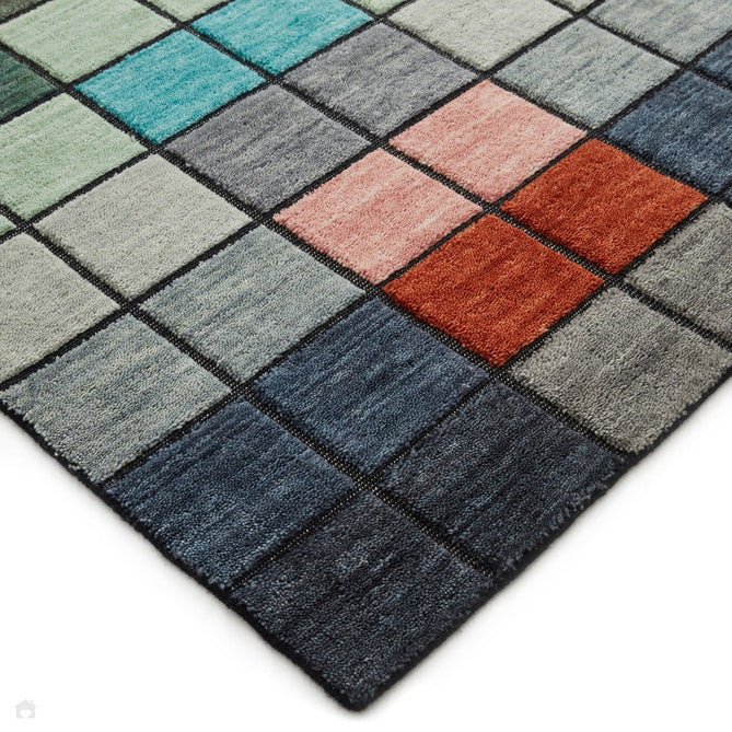 Chequers Modern Geometric Hand-Carved Hi-Low Textured Wool Multicolour Rug-Oriental Weavers-Rug Love - The Most Loved Rug Store