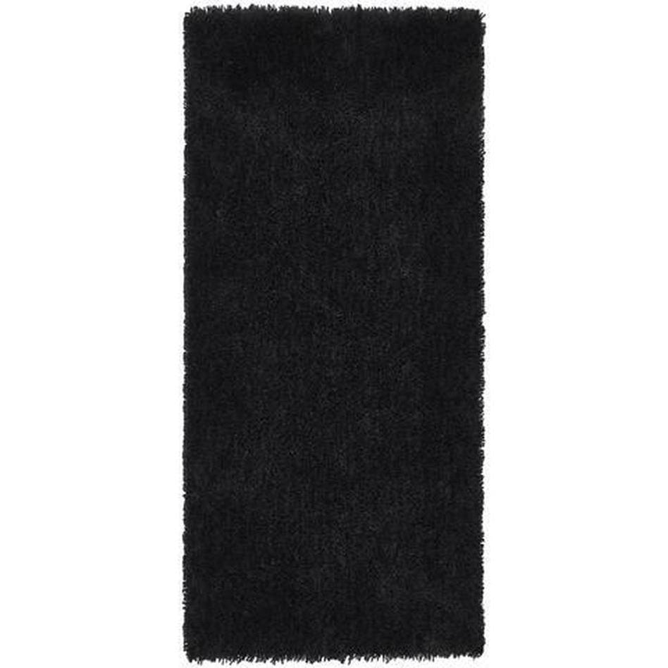 Chicago Plush Soft Plain Polyester Shaggy Black Rug Lowest Price £79 ...