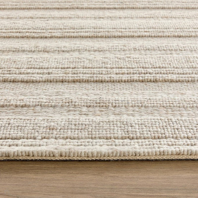 Chunky Knit Modern Plain Subtle Stipe Mottled Beaded Pebble Hand-Woven Textured Hi-Low Wool Flat-Pile Cream/Beige/Natural Rug-Origins-Rug Love - The Most Loved Rug Store