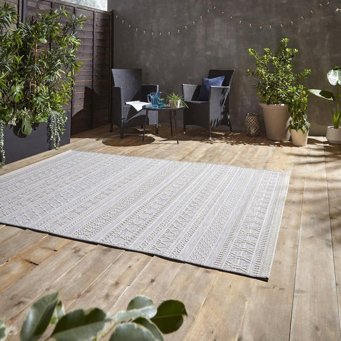 Coast 9421 Moroccan Durable Stain-Resistant Weatherproof Flatweave In-Outdoor Grey/Cream Rug-Think Rugs-Rug Love - The Most Loved Rug Store