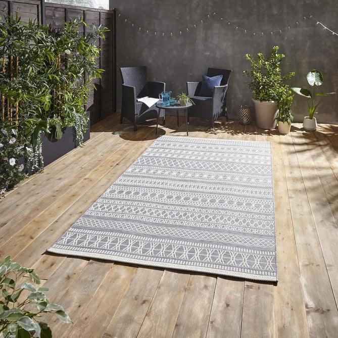 Coast 9421 Moroccan Durable Stain-Resistant Weatherproof Flatweave In-Outdoor Grey/Cream Rug-Think Rugs-Rug Love - The Most Loved Rug Store