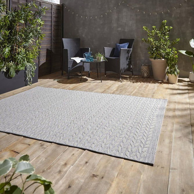 Coast 9421 Moroccan Durable Stain-Resistant Weatherproof Flatweave In-Outdoor Grey/Cream Rug-Think Rugs-Rug Love - The Most Loved Rug Store