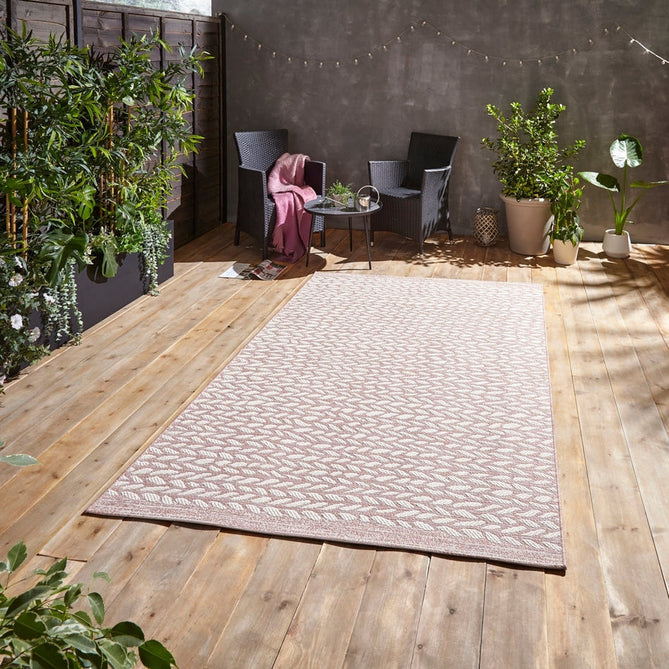 Coast A055 Moroccan Durable Stain-Resistant Weatherproof Flatweave In-Outdoor Rose Pink/Cream Rug-Think Rugs-Rug Love - The Most Loved Rug Store