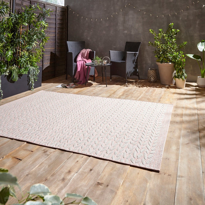 Coast A055 Moroccan Durable Stain-Resistant Weatherproof Flatweave In-Outdoor Rose Pink/Cream Rug-Think Rugs-Rug Love - The Most Loved Rug Store