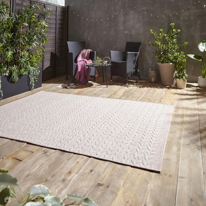 Coast A055 Moroccan Durable Stain-Resistant Weatherproof Flatweave In-Outdoor Rose Pink/Cream Rug-Think Rugs-Rug Love - The Most Loved Rug Store