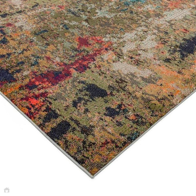 Colores Cloud CO01 Gardenia Modern Abstract Durable Low Short Pile Multicolour/Green/Orange Rug-Asiatic Carpets-Rug Love - The Most Loved Rug Store