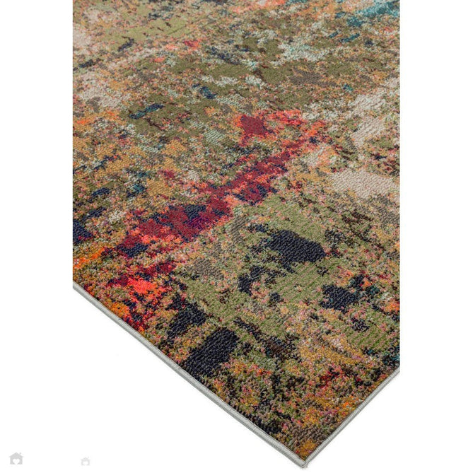 Colores Cloud CO01 Gardenia Modern Abstract Durable Low Short Pile Multicolour/Green/Orange Rug-Asiatic Carpets-Rug Love - The Most Loved Rug Store