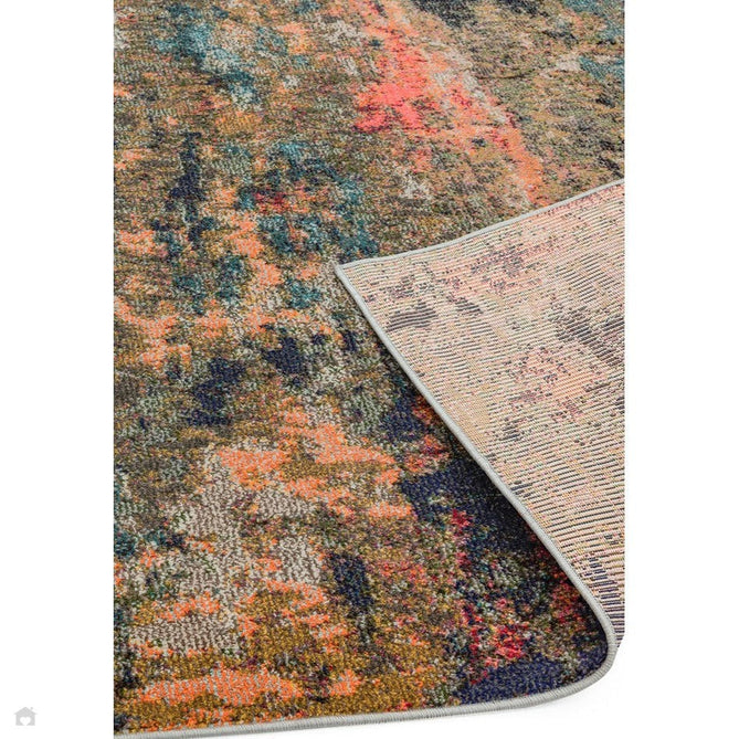 Colores Cloud CO01 Gardenia Modern Abstract Durable Low Short Pile Multicolour/Green/Orange Rug-Asiatic Carpets-Rug Love - The Most Loved Rug Store