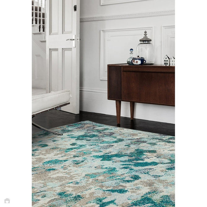 Colores Cloud CO03 Ethereal Modern Abstract Durable Low Short Pile Multicolour/Blue/Teal/Beige/Grey/Cream Rug-Asiatic Carpets-Rug Love - The Most Loved Rug Store