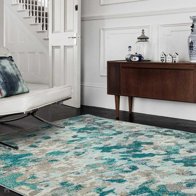 Colores Cloud CO03 Ethereal Modern Abstract Durable Low Short Pile Multicolour/Blue/Teal/Beige/Grey/Cream Rug-Asiatic Carpets-Rug Love - The Most Loved Rug Store