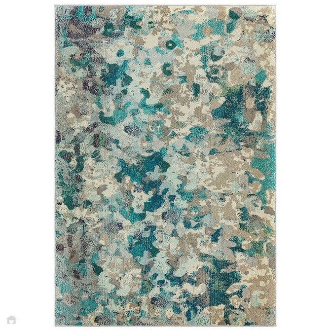 Colores Cloud CO03 Ethereal Modern Abstract Durable Low Short Pile Multicolour/Blue/Teal/Beige/Grey/Cream Rug-Asiatic Carpets-Rug Love - The Most Loved Rug Store