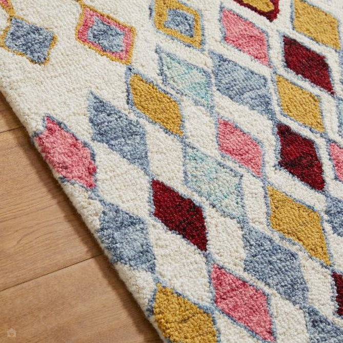 Contours Kite Modern Abstract Hand-Woven Wool&Cotton Pink/Blue/Yellow/Multicolour Rug-Oriental Weavers-Rug Love - The Most Loved Rug Store