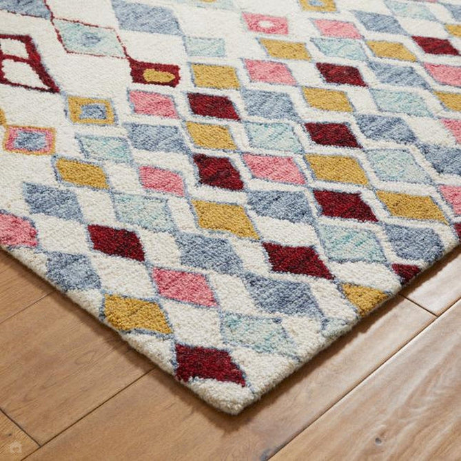 Contours Kite Modern Abstract Hand-Woven Wool&Cotton Pink/Blue/Yellow/Multicolour Rug-Oriental Weavers-Rug Love - The Most Loved Rug Store