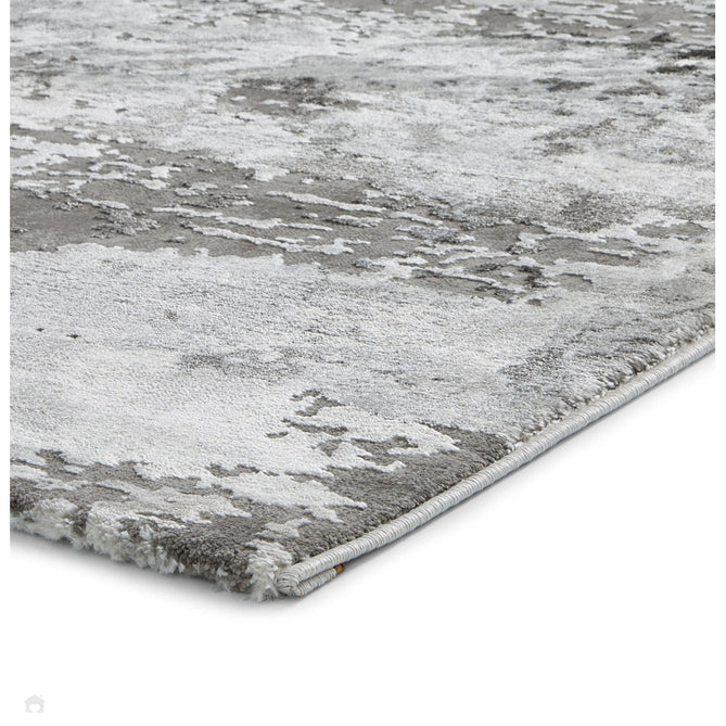 Craft 19788 Modern Abstract Distressed Marbled Metallic Shimmer Soft Textured Grey Rug-Think Rugs-Rug Love - The Most Loved Rug Store