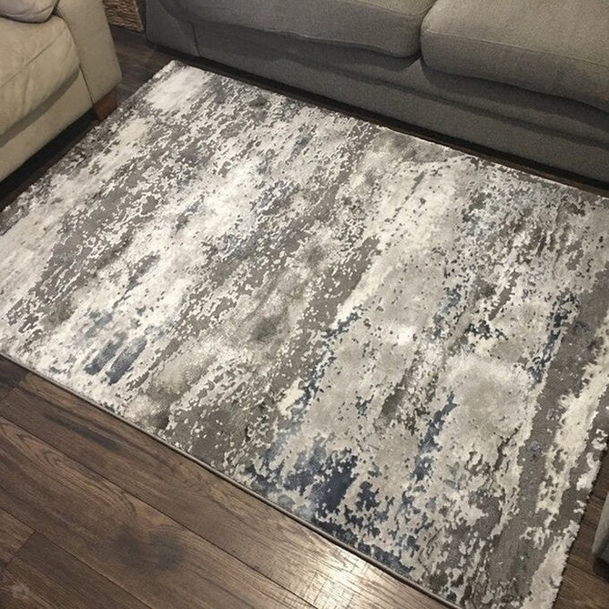 Craft 19788 Modern Abstract Distressed Marbled Metallic Shimmer Soft Textured Grey Rug-Think Rugs-Rug Love - The Most Loved Rug Store