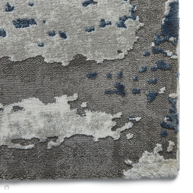 Craft 19788 Modern Abstract Distressed Marbled Metallic Shimmer Soft Textured Grey/Navy Rug-Think Rugs-Rug Love - The Most Loved Rug Store