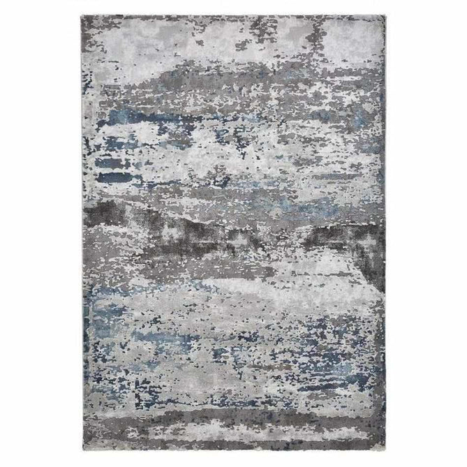 Craft 19788 Modern Abstract Distressed Marbled Metallic Shimmer Soft Textured Grey/Navy Rug-Think Rugs-Rug Love - The Most Loved Rug Store