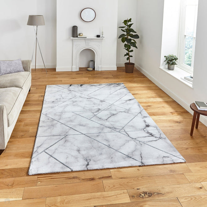 Craft 23299 Modern Geometric Marbled Soft Textured Ivory/Silver Rug-Think Rugs-Rug Love - The Most Loved Rug Store