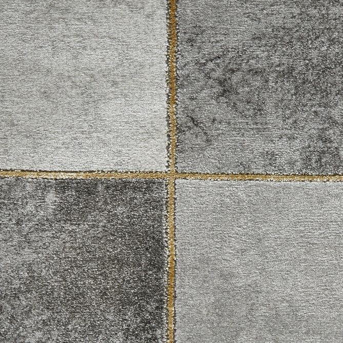 Craft 23495 Modern Geometric Checkered Soft Textured Grey/Gold Rug-Think Rugs-Rug Love - The Most Loved Rug Store