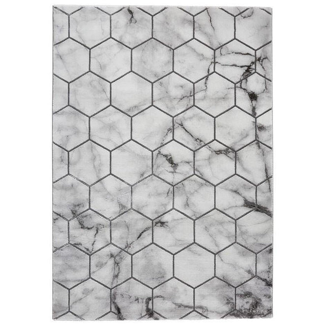 Craft NG719 Modern Geometric Hexagonal Soft Textured Grey/Silver Rug-Think Rugs-Rug Love - The Most Loved Rug Store