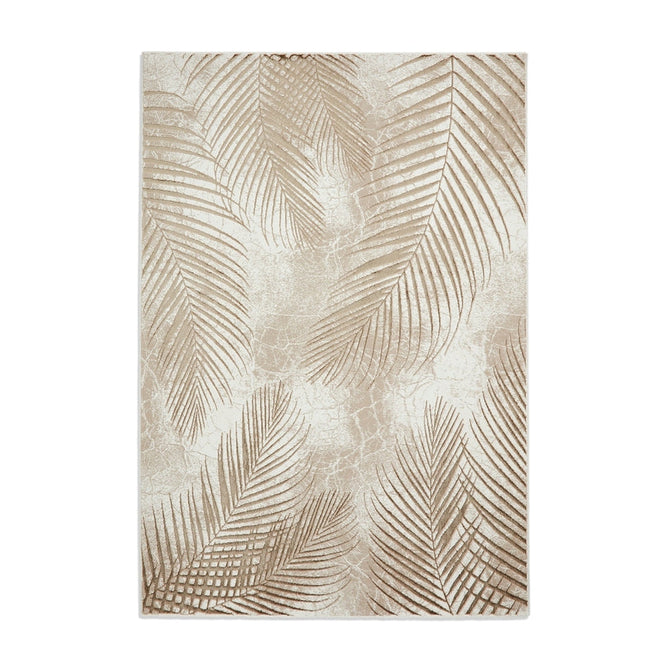 Creation 50051 Modern Botanical Ventation Metallic Shimmer Soft High-Density Textured Beige/Bronze Rug-Think Rugs-Rug Love - The Most Loved Rug Store