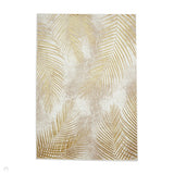 Creation 50051 Modern Botanical Ventation Metallic Shimmer Soft High-Density Textured Beige/Gold Rug 120 x 170 cm