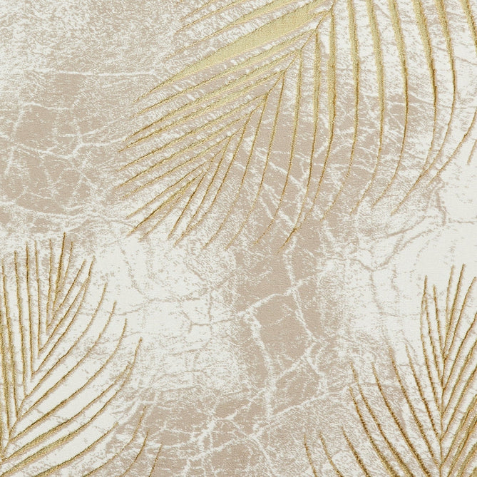 Creation 50051 Modern Botanical Ventation Metallic Shimmer Soft High-Density Textured Beige/Gold Rug-Think Rugs-Rug Love - The Most Loved Rug Store