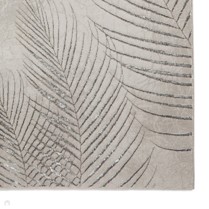 Creation 50051 Modern Botanical Ventation Metallic Shimmer Soft High-Density Textured Grey/Silver Rug-Think Rugs-Rug Love - The Most Loved Rug Store