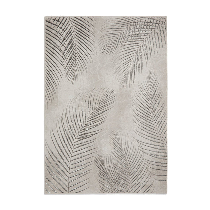 Creation 50051 Modern Botanical Ventation Metallic Shimmer Soft High-Density Textured Grey/Silver Rug-Think Rugs-Rug Love - The Most Loved Rug Store