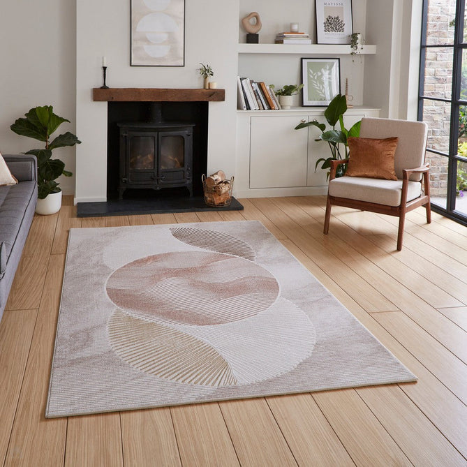 Creation 50097 Modern Multi Textured Super-Soft Venn Bronze/Beige/Brown Rug-Think Rugs-Rug Love - The Most Loved Rug Store