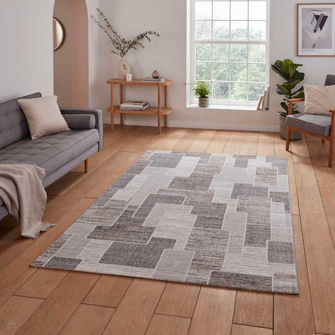 Creation 50178 Modern Distressed Multi Textured Super-Soft Brown/Beige Rug-Think Rugs-Rug Love - The Most Loved Rug Store