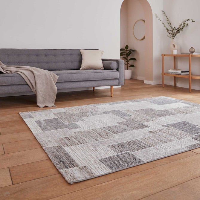 Creation 50178 Modern Distressed Multi Textured Super-Soft Brown/Beige Rug-Think Rugs-Rug Love - The Most Loved Rug Store