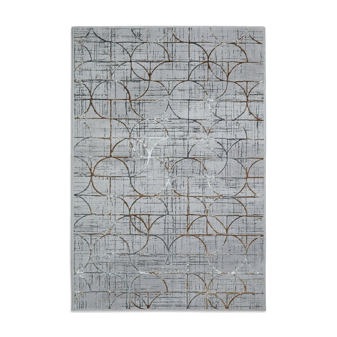 Creation G2851 Modern Geometric Distressed Metallic Shimmer Soft High-Density Textured Grey/Multi Rug-Think Rugs-Rug Love - The Most Loved Rug Store