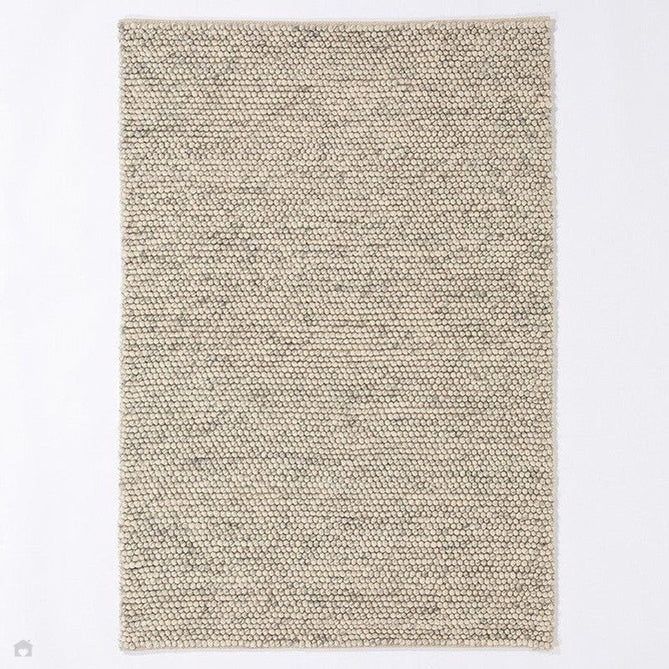 Delilah Modern Plain Mottled Beaded Pebble Hand-Woven Textured Wool Flat-Pile Cream Rug 160 x 230 cm-Shop Returns-Rug Love - The Most Loved Rug Store