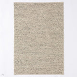 Delilah Modern Plain Mottled Beaded Pebble Hand-Woven Textured Wool Flat-Pile Cream Rug 160 x 230 cm