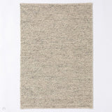 Delilah Modern Plain Mottled Beaded Pebble Hand-Woven Textured Wool Flat-Pile Cream/Grey Rug