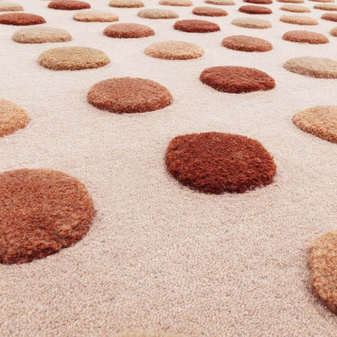 Dotty Modern Geometric Polka Dot Hand-Carved Hi-Low 3D Dome Textured Wool&Viscose Earthy Natural Rug-Asiatic Carpets-Rug Love - The Most Loved Rug Store