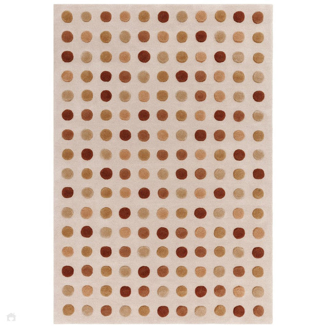 Dotty Modern Geometric Polka Dot Hand-Carved Hi-Low 3D Dome Textured Wool&Viscose Earthy Natural Rug-Asiatic Carpets-Rug Love - The Most Loved Rug Store