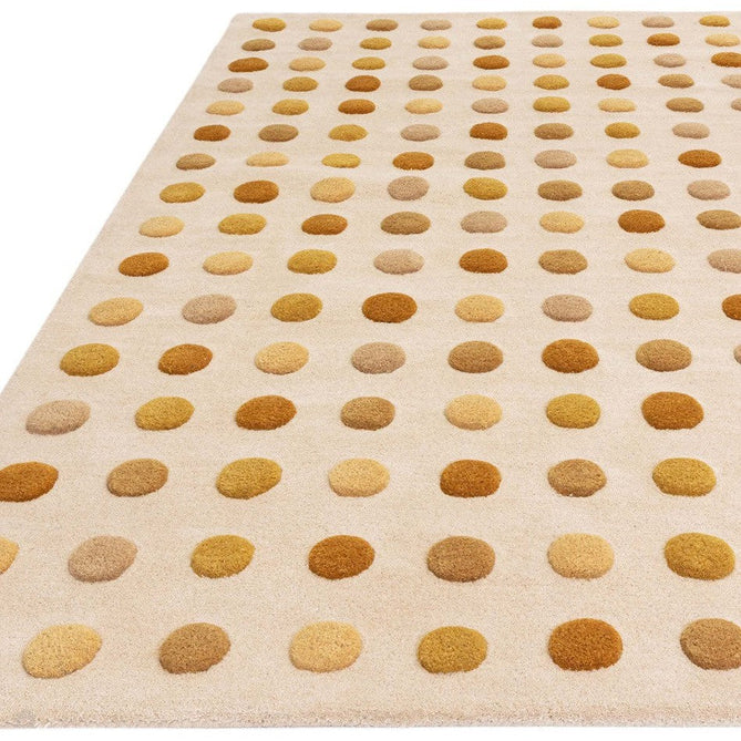 Dotty Modern Geometric Polka Dot Hand-Carved Hi-Low 3D Dome Textured Wool&Viscose Gold Rug-Asiatic Carpets-Rug Love - The Most Loved Rug Store