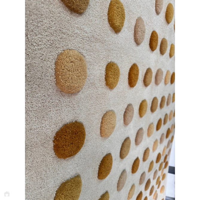 Dotty Modern Geometric Polka Dot Hand-Carved Hi-Low 3D Dome Textured Wool&Viscose Gold Rug-Asiatic Carpets-Rug Love - The Most Loved Rug Store