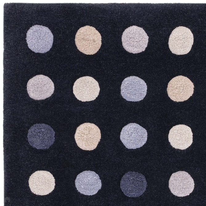 Dotty Modern Geometric Polka Dot Hand-Carved Hi-Low 3D Dome Textured Wool&Viscose Navy Rug-Asiatic Carpets-Rug Love - The Most Loved Rug Store