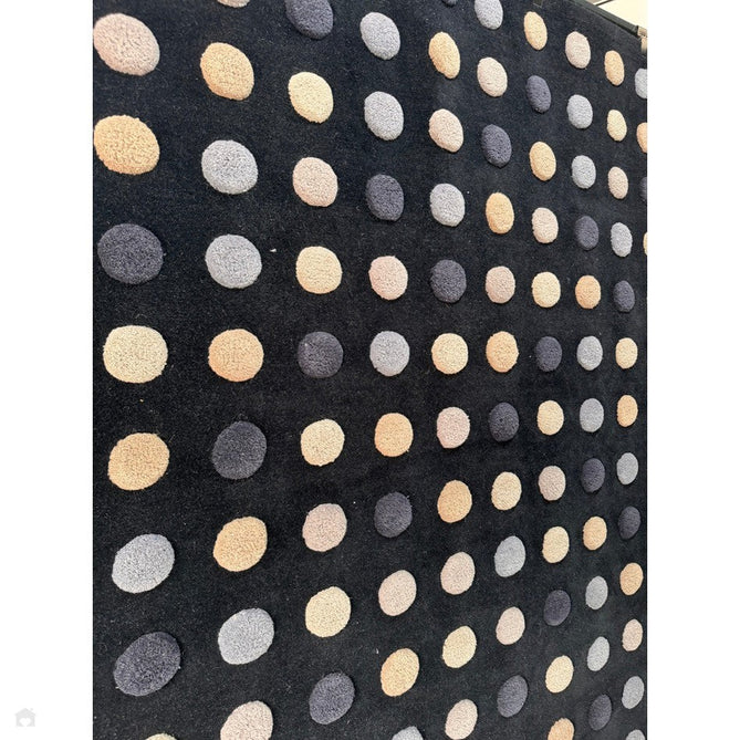 Dotty Modern Geometric Polka Dot Hand-Carved Hi-Low 3D Dome Textured Wool&Viscose Navy Rug-Asiatic Carpets-Rug Love - The Most Loved Rug Store