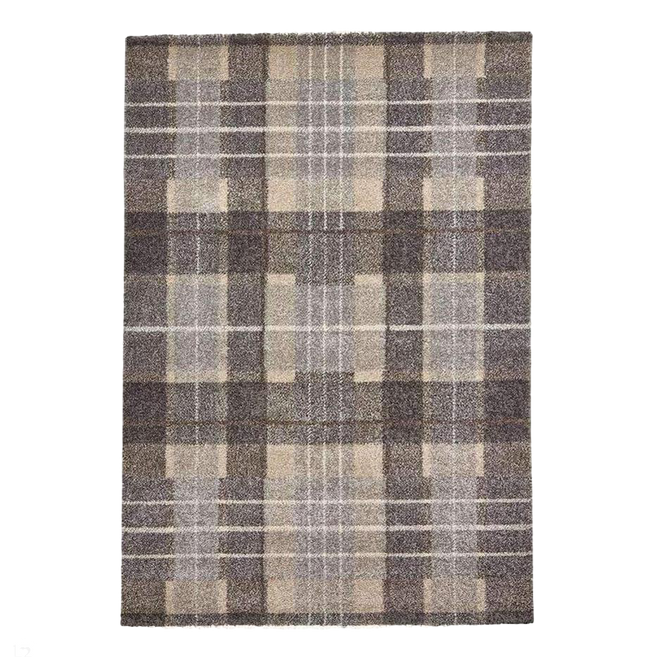 Elegant 4890 Modern High-Density Tartan Grey/Brown Rug-Think Rugs-Rug Love - The Most Loved Rug Store