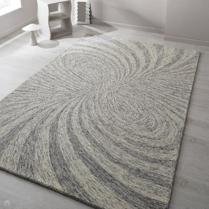 Elements Paradox Modern Abstract Distressed Wool Grey Rug-Oriental Weavers-Rug Love - The Most Loved Rug Store