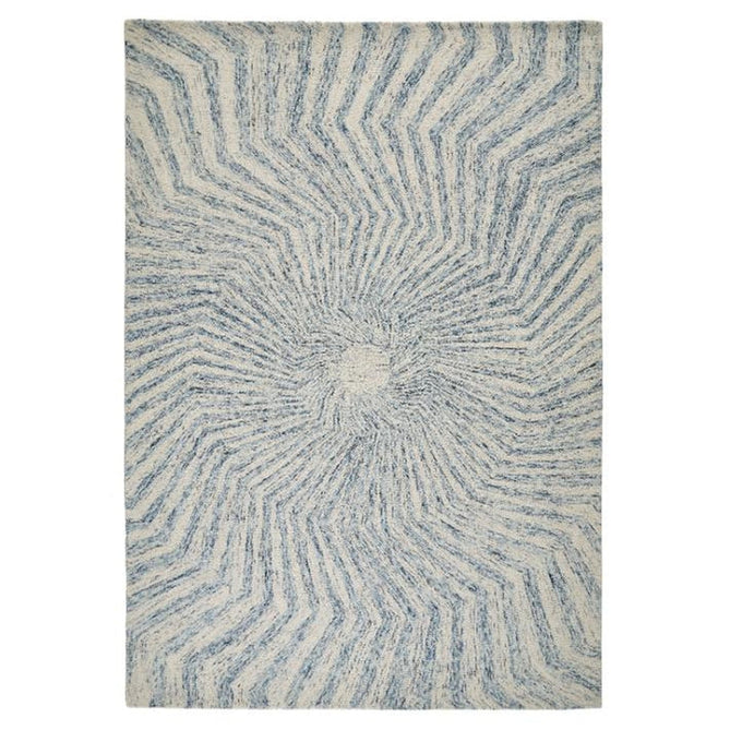 Elements Spiral Modern Abstract Distressed Wool Blue Rug-Oriental Weavers-Rug Love - The Most Loved Rug Store