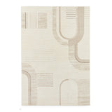 Elio 2310 Modern Abstract Distressed Soft-Touch High-Density Hi-Low Textured Pile Polypropylene/Polyester Mix Beige/Natural Rug